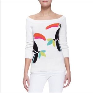 KATE SPADE white Toucan sweater plus size XL